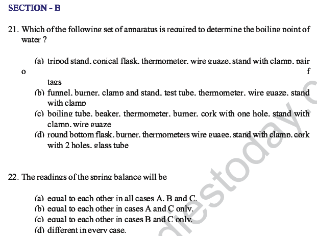 CBSE Class 10 Science MCQs Set 2, Multiple Choice Questions